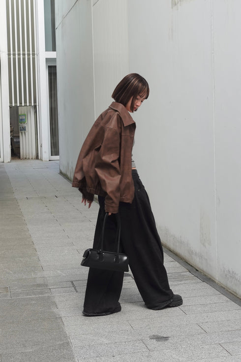 Vintageレザーブルゾン